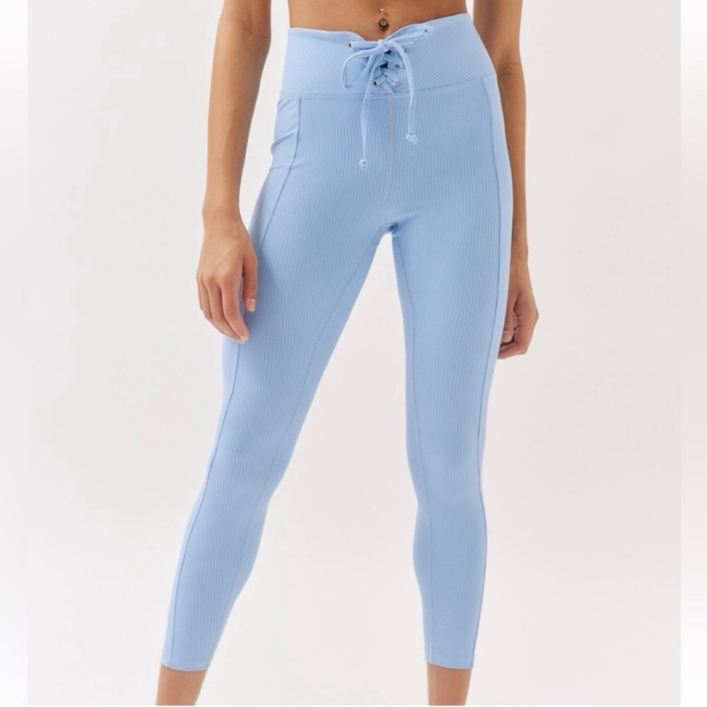 Year Of Ours Football Light Blue Women's Ribbed Leggings Size S